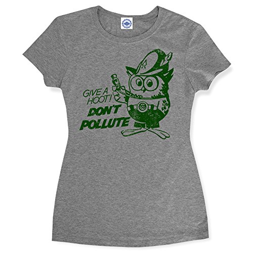 Hank Player U.S.A. Official Woodsy Owl Women's T-Shirt (M, Heather Grey)