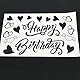 6 Stück Happy Birthday Luftballon Aufkleber, Balloon Sticker Selbstklebende Ballonaufkleber Happy Birthday Alphabet Aufkleber für DIY Luftballons auf Geburtstagsfeiernf (Schwarz)