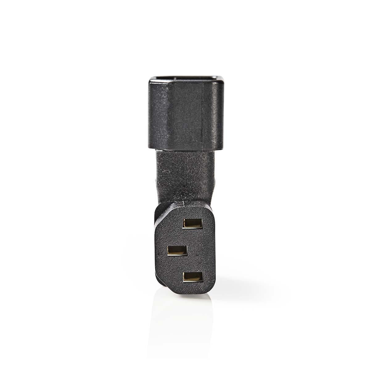 Nedis Extension Plug - IEC-320-C13 - IEC-320-C14 - Left Angled - Nickel Plated - PVC - Black - Box - Pack of 1