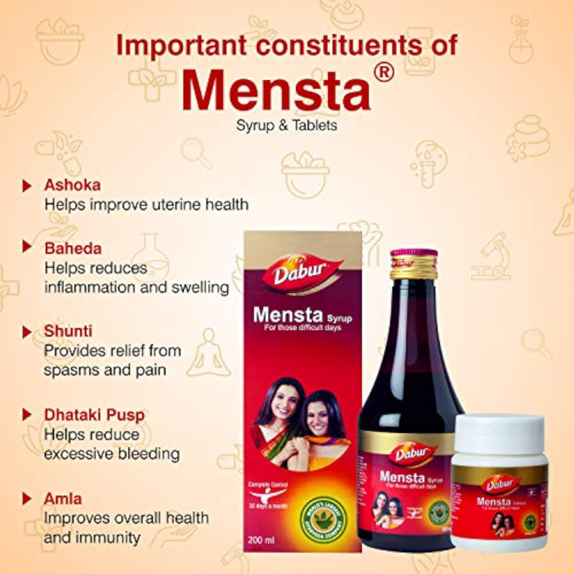 Dabur Mensta Herbal Tablets, 30 Tablets