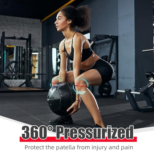Image of Foilswirl Silicone Patella Knee Band for Basketball Patella Tendon Support Knee Pain Running Tendon Brace Support Strap(2,Red,M)