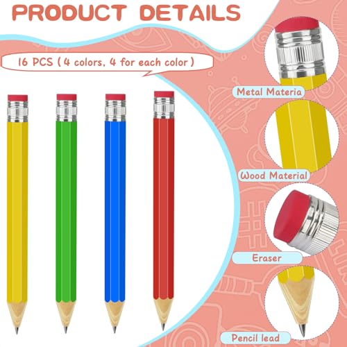 16 Pack 13.5 Inch Jumbo Wooden Pencils Multicolor Fun Giant Novelty Pencils for Gag Gifts, School Props, Birthday Parties, Decorative Use & Art Projects, Home Office Supplies by SAYAYA - Image 3