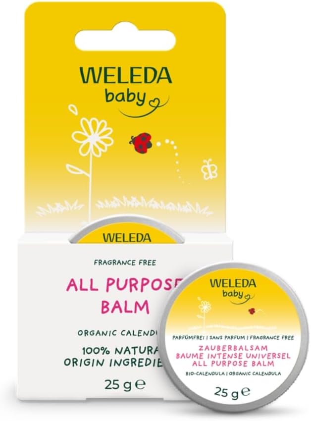 Weleda Baby All Purpose Balm, Baby Balm, Calendula Balm, Recommended by Midwives, Fragrance Free, Dermatologically Tested, Gentle Protection, 100% Certified Natural, 25g