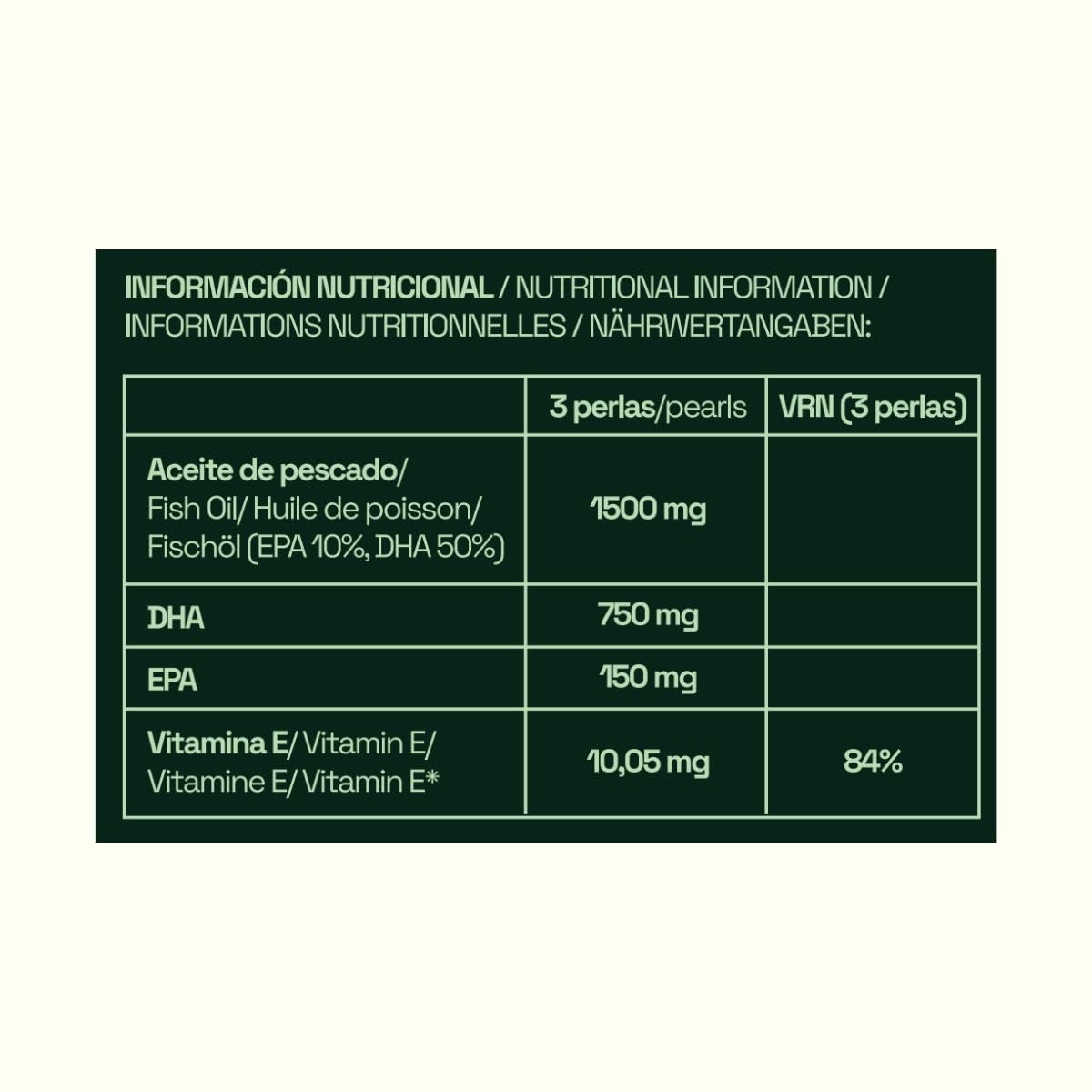 SYNSERA - Triglycérides naturels oméga-3 à haute absorption, 750 mg DHA + 150 mg d'EPA par dose journalière, Huile de poisson 1500 mg - Vitamine E, Sans OGM et gluten - Cerveau, cœur, vision - 90 caps
