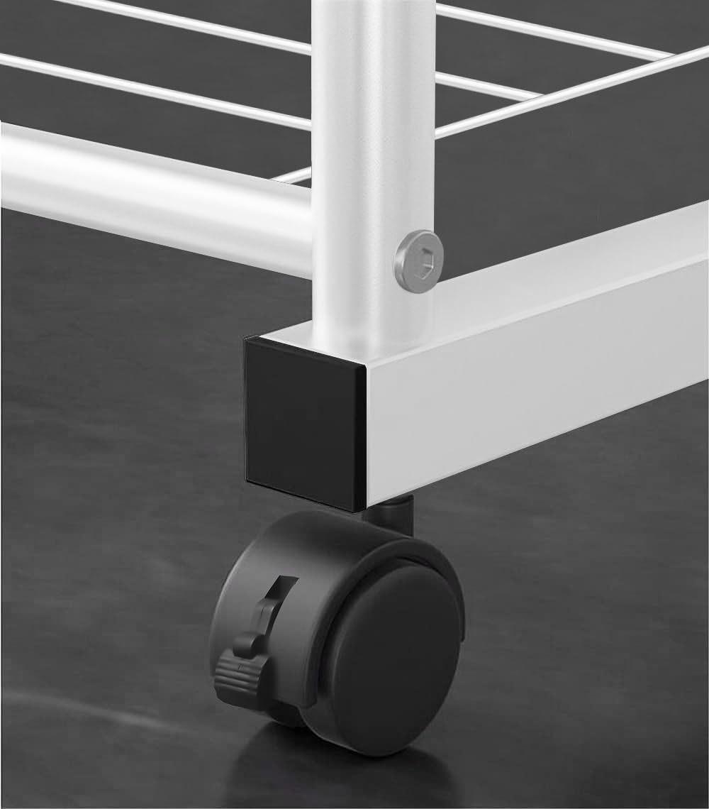 Lukzer Sturdy and Durable Metal Garment Rack: Stylish Coat Storage with 2 Shelves - White, 168 x 120 x 35cm offers donot miss 3 Lukzer Sturdy and Durable Metal Garment Rack: Stylish Coat Storage with 2 Shelves - White, 168 x 120 x 35cm offers donot miss