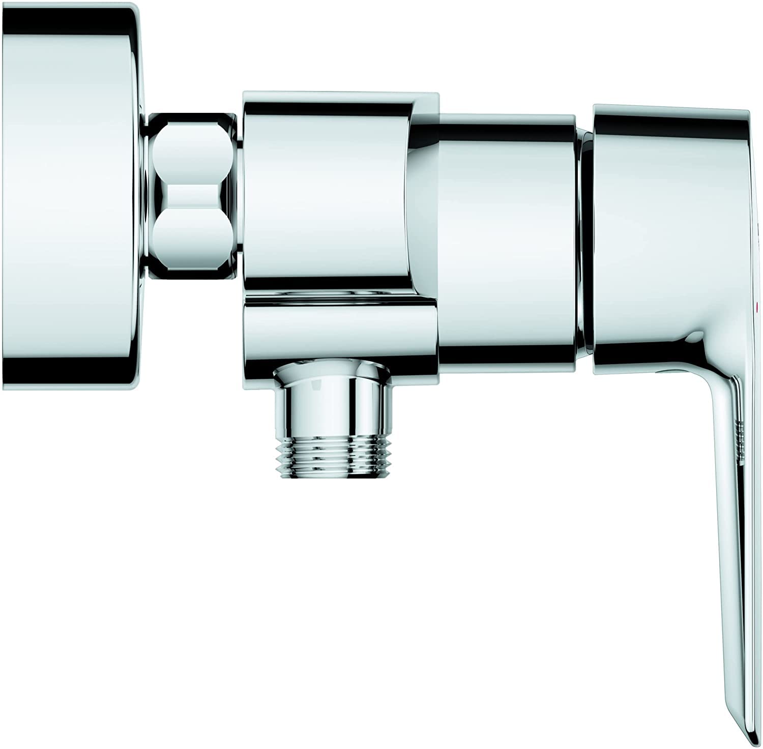 GROHE Start QuickFix, Grifo de ducha monomando (montaje en pared y salida inferior, menor consumo de agua, instalación con QuickSpanner incluída), cromo, 24208002