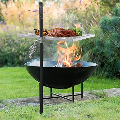 Only Fire Swivel Campfire Grill Adjustable Open Fire Grill Grate, Mesh Cooking Grate For Fire Pit Grilling, Outdoor Camping, Hiking #TOP5
