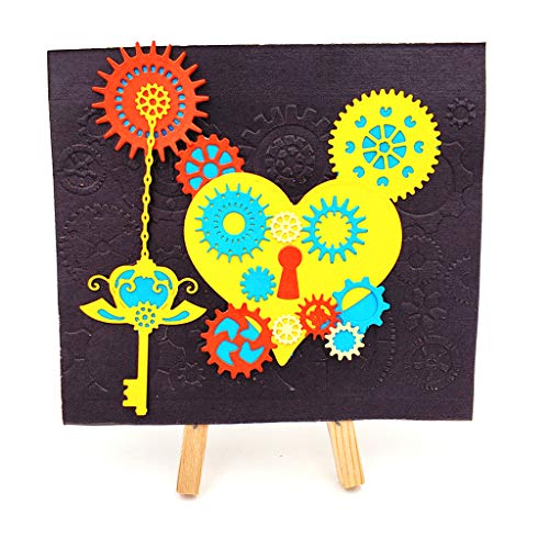 WuLi77 Carbon Steel Cartoon Gear Heart Metal Cutting Dies for Card Making, Embossing Stencil for Scrapbooking DIY Album Paper Card Art Craft Decor steampunk buy now online