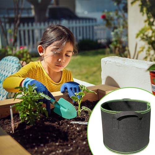 DEANKEJI 3 Stück Pflanztaschen für Draußen, Pflanzsäcke für Tomaten, 14 L Pflanztaschen, Pflanzsäcke für Kartoffeln mit Griff, für Pflanzen, Gemüse, Blumen