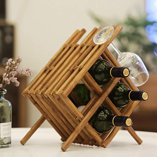 Soporte de botellas de vino de ratán resistente para 4 botellas miniatura 3