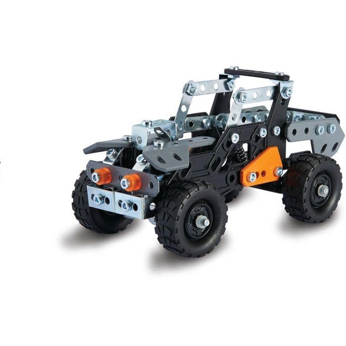 BANDAI Mecano 4x4 de Carreras 10 en 1 – Kit de construcción 10 Modelos – 225 Piezas, Herramientas, Instrucciones – Kit de Actividades Modelo vehículos de Carreras – Juguete Infantil 8+ – APM11115