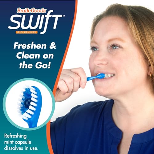 Mini brosse à dents jetable Swift x24 avec capsule menthe et cure-dent - 3