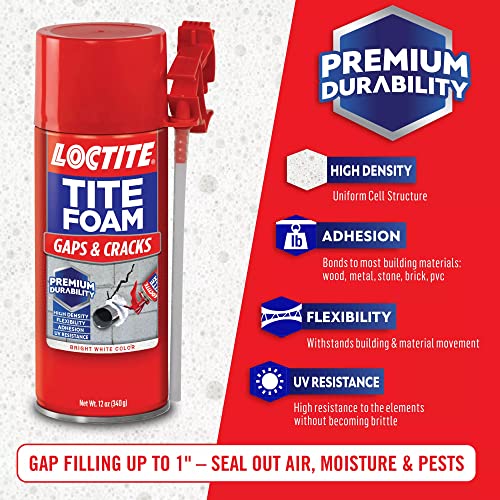 loctite tite foam gaps amp cracks spray foam sealant 12 fl oz can 1 pack - polyurethane expanding insulation