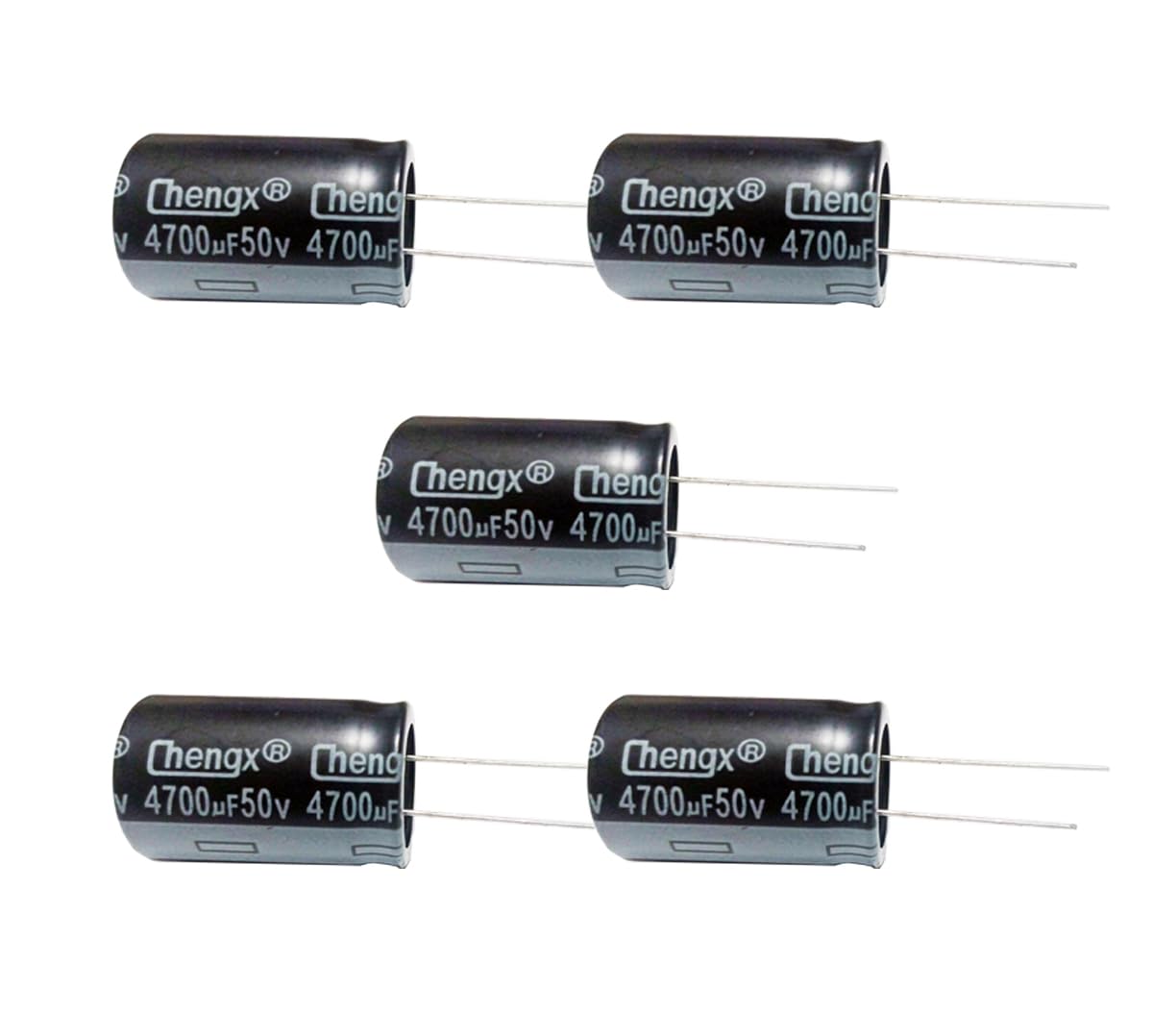 4700uF 50V 22X30mm +/-20% -40 to +105°C 5PCS Aluminum Electrolytic Capacitor