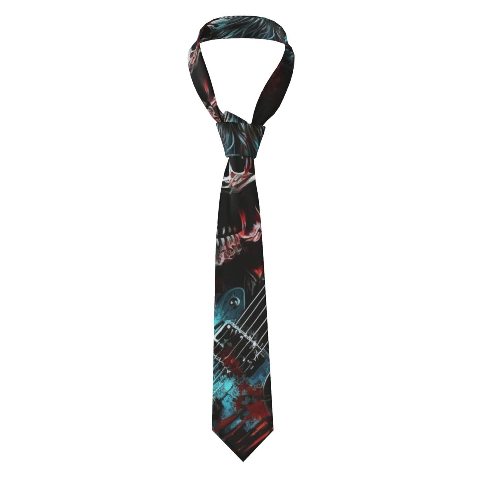 Oudrspo Novelty Tie For Mens Necktie Neck Ties Fashion Casual Gift - Death Skull Rock Heavy Metal Music, Black