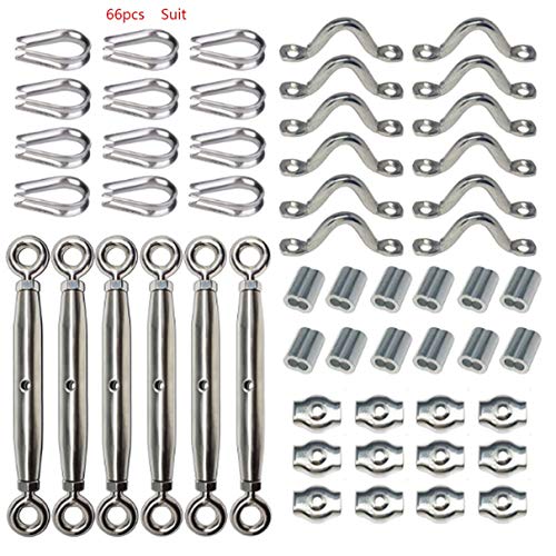 fghfhfgjdfj Kit de barandas de Acero Inoxidable Baranda de Cable Accesorios de Cuerda de Alambre Cestas de Aparejo de Acero Inoxidable