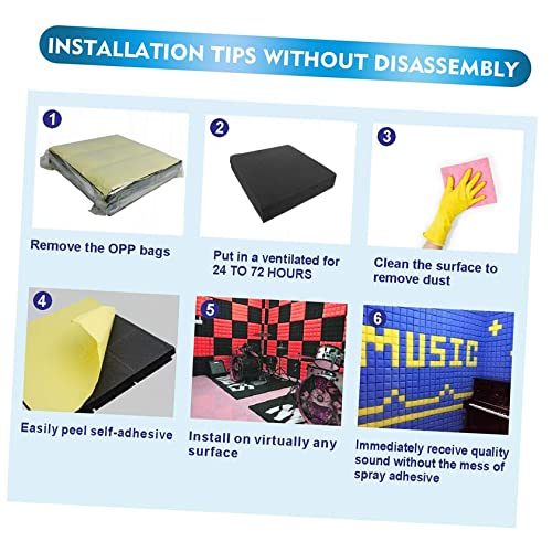 YARNOW 6 piezas Paneles Acústicos Aislantes para Reducción de Ruido, Baldosas para Pared, Material para Atenuación de Eco, Home Theater y Grabación miniatura 7