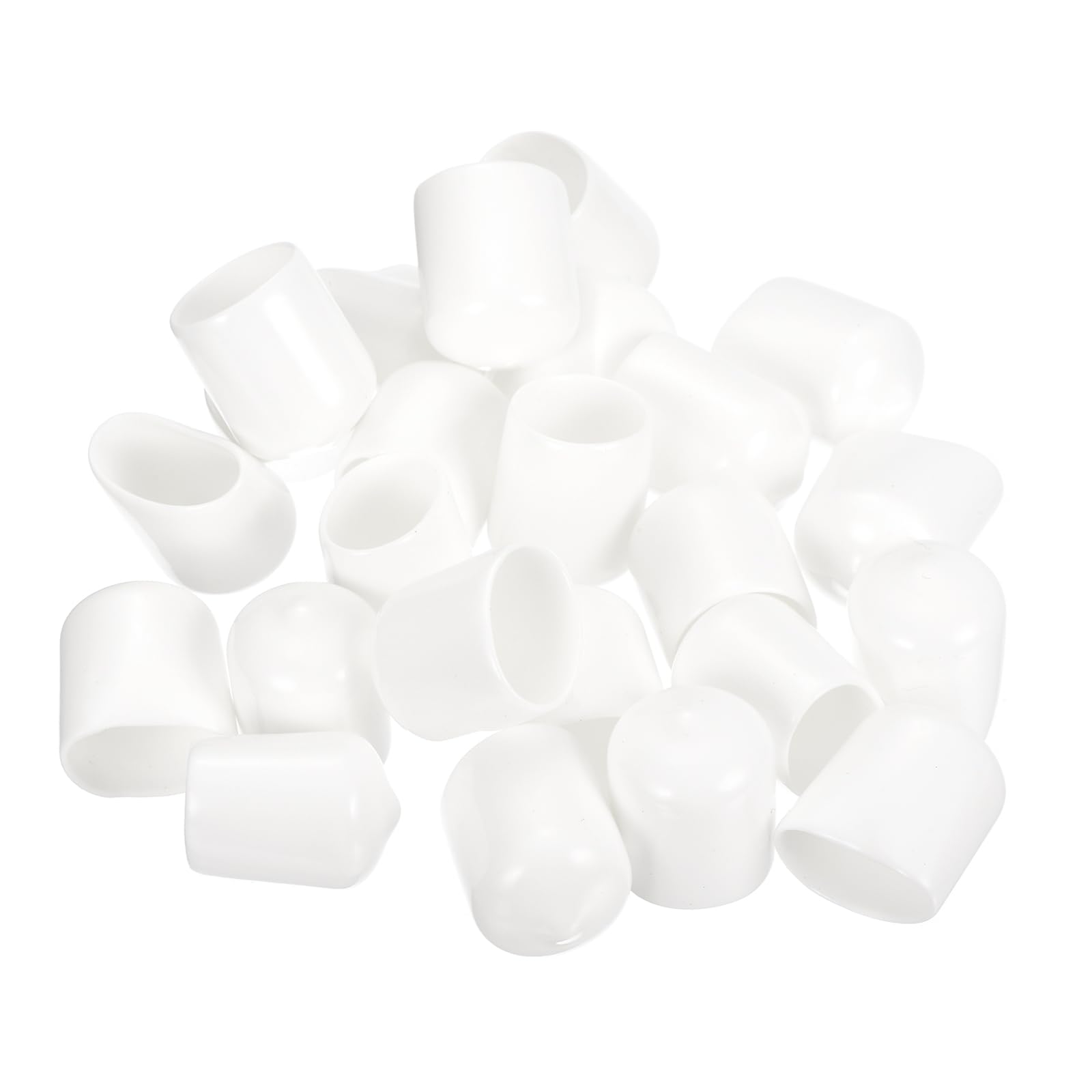 uxcell 100pcs Rubber End Caps 17mm ID Vinyl PVC Round Tube Bolt Cap Cover Screw Thread Protectors White