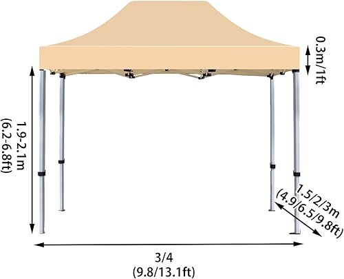 Miniatura 6 de Toldo plegable Carpa Plegable 3 alturas ajustables, toldo portátil fácil de almacenar Aislamiento transpirable y ventilado, Cenador de Jardín