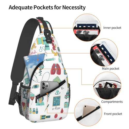 Mochila Bandolera Unisex Con Estampado Abstracción Biología Química miniatura 4