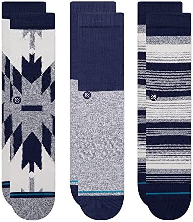 Stance Men's Tacoma Socks 3 Pack, Navy, Blue, Print, L