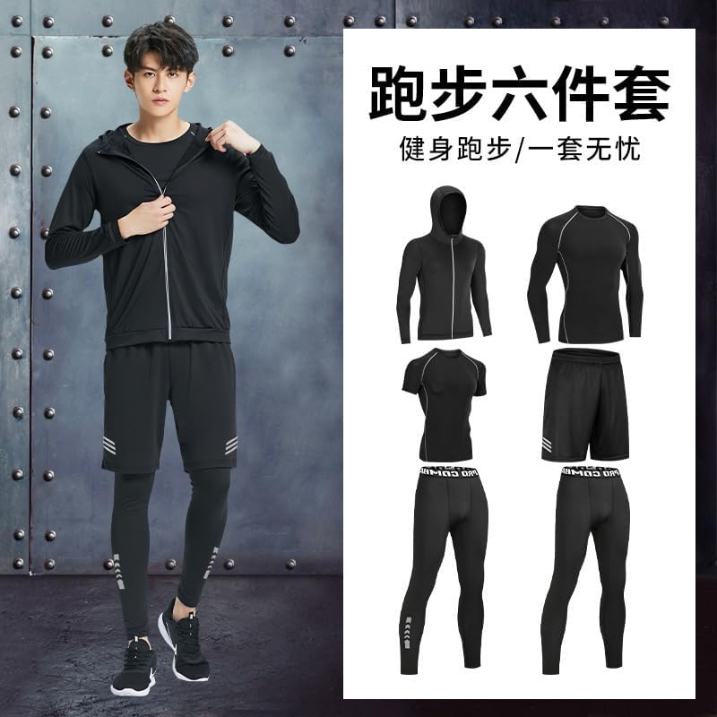 [REENEW] コンプレッションウェア メンズ 上下 6点セット 筋トレ ウェア フィットネスウェア ジョギングウェア トレーニン