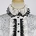 Women's Medieval Victorian Shirt Stand Collar Flare Sleeve Gothic Steampunk Court Shirt Top(3XL,2022055WH)