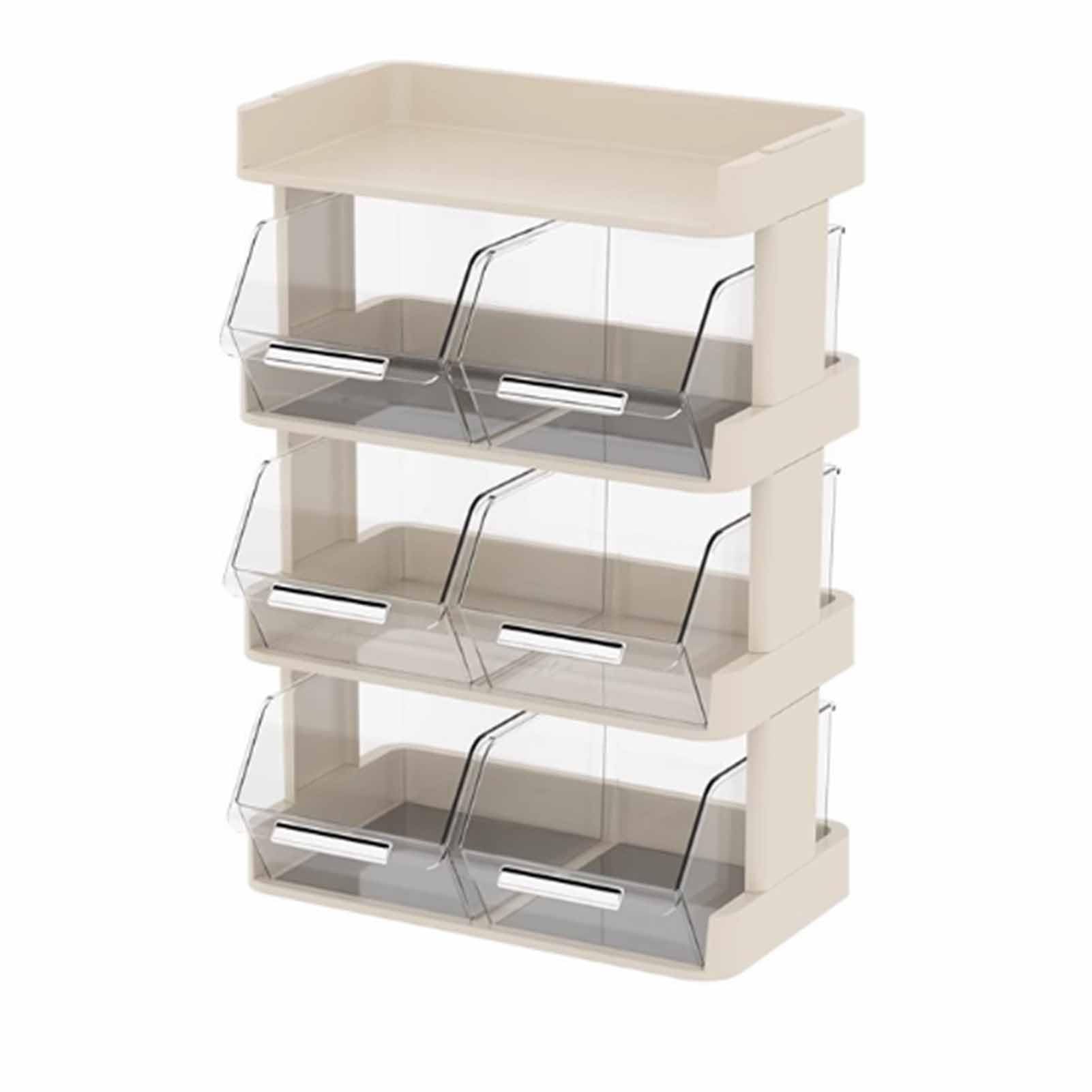 Vertical Tea Bag Box Caddy for Tea Bags, Tea Bag Organizer Office Bar Desktop Tea Bag Coffee Capsule Storage Rack Multilayer Countertop Organizer Cream (4 Layer 30x17x42.5cm)
