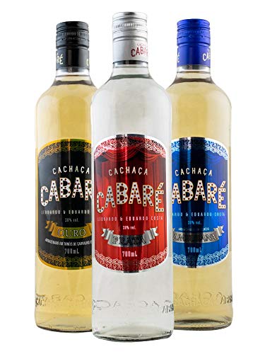 Kit Cachaças Cabaré Prata, Ouro e Amburana 700ml