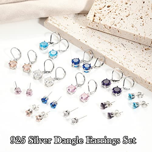 Multicolor Crystal Dangle Earrings and Studs for Women 925 Silver Hypoallergenic Dangle Earrings Leverback Earring4