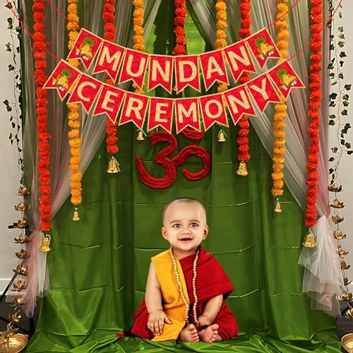 Image of Wobbox My First Hair Cut Banner, Mundan Ceremony Banner, Mundan Ceremony Decoration Items (FP4616)
