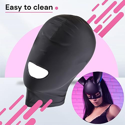 BDSM Maske Spandex-Material Bondage sm Mund öffnen Fetisch Sex toys Schwarze Größe S/M Einzigartige Erlebnisse für die frau Sexspielzeug Elastisch für Paar kopfmaske sexmaske FOPS B23-5
