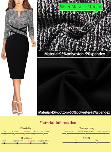 Image of VFSHOW Womens Front Zipper Work Office Business Casual Church Sheath Dress