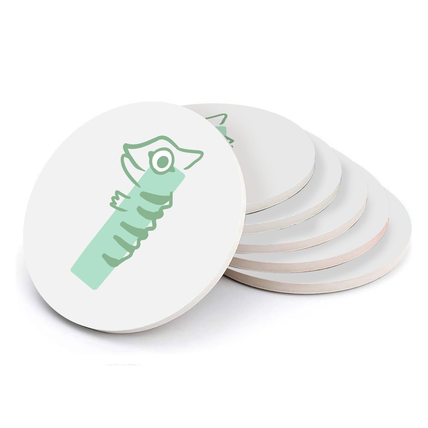 Sous verre ronds en céramique animaux dessin table enfant