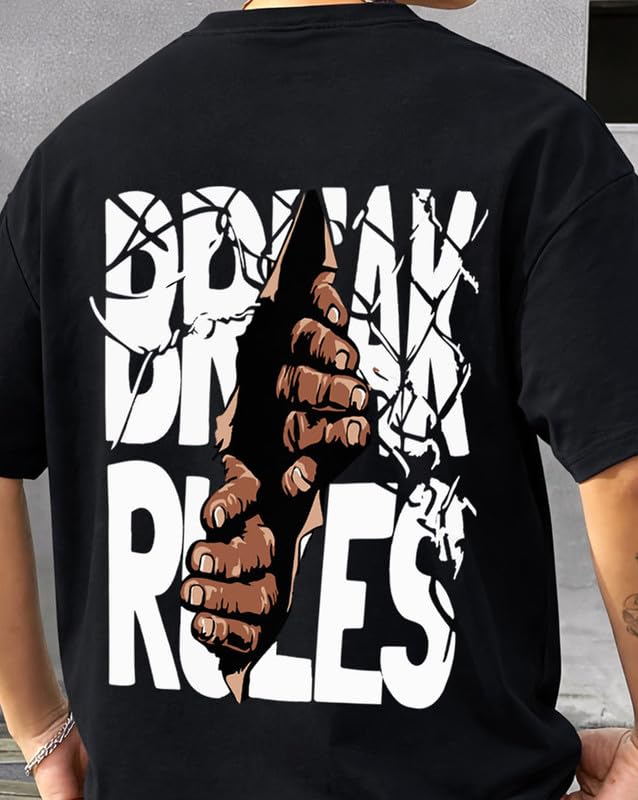 Image of AUSK Baggy Hip-Hop T-Shirt for Men - Graphic Printed T Shirts || Oversized Men Tshirt || T-Shirts
