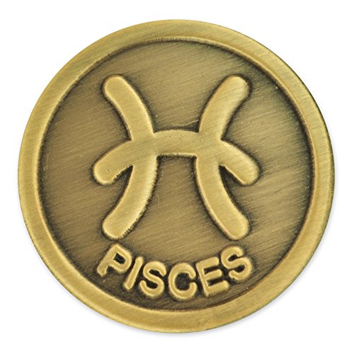 PinMart Antique Gold Pisces Zodiac Fish Symbol Lapel Pin PinMart Antique Gold Pisces Zodiac Fish Symbol Lapel Pin