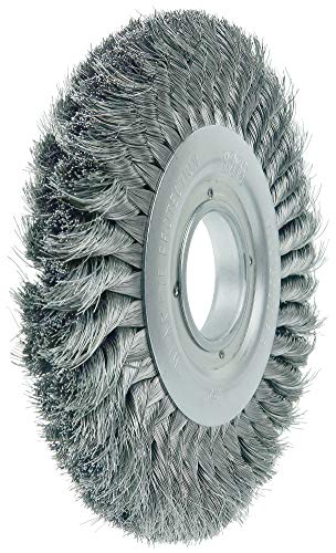 Image of Weiler 09410 8 inch Standard Twist Knot Wire Wheel, .0118 inch Steel Fill, 2 inch Arbor Hole, Made in The USA