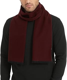 Men's Silk Scarves for Winter, 100% Mulberry Silk Brushed, Luxuriously Soft & Warm, Decent Box Packed