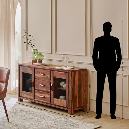 Image of Home Centre | Adana | Sideboard | Sheesham Wood | Crockery Units | Brown | 1 Year Warranty