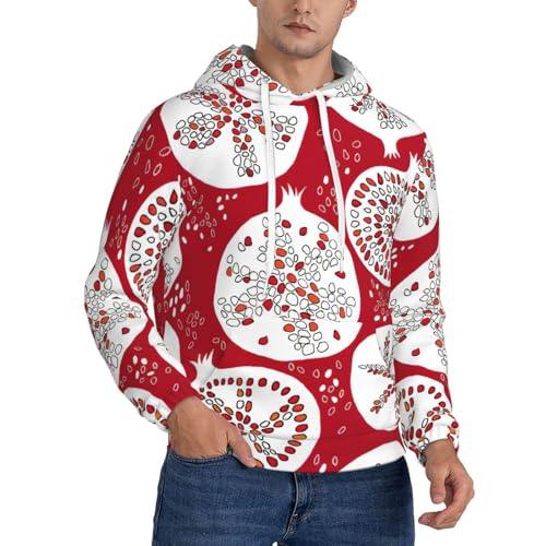 Sweat à capuche en polaire pour hommes avec imprimé grenade au style décontracté