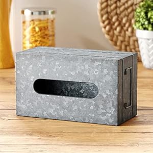 Barnyard Designs Rustic Galvanized Tissue Box Cover - Decorative Bathroom Facial Tissue Box Holder Farmhouse Country Decor (Rectangular) Barnyard Designs Rustic Galvanized Tissue Box Cover Decorative Bathroom Facial Tissue Box Holder Farmhouse Country Decor Rectangular