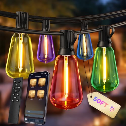 Outdoor String Lights 50FT RGB color changing Patio Lights for Outside - image 1
