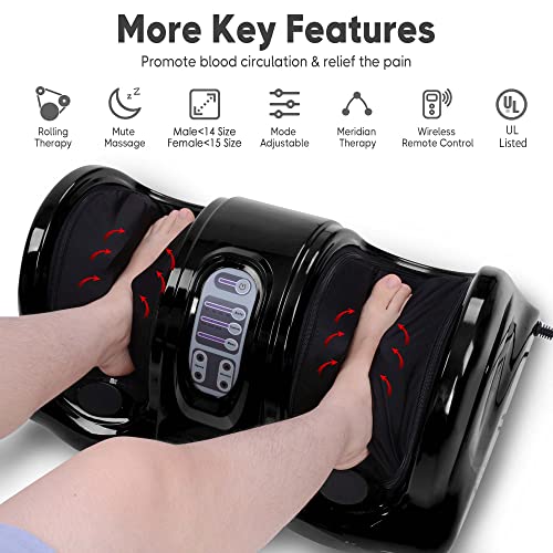 Aw Shiatsu Foot Massager Leg Calf Massage Machine Electric Kneading Rolling Massager For Tired Foot Ankle Heel 4 Modes With Remote Control Parents Gifts #TOP3