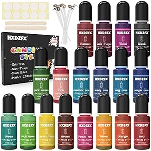 Kerzenwachs Farbe Set – 18 Farben Flüssiger Kerzenwachs Farbstoff für Die Kerzenherstellung, Hochkonzentrierter…
