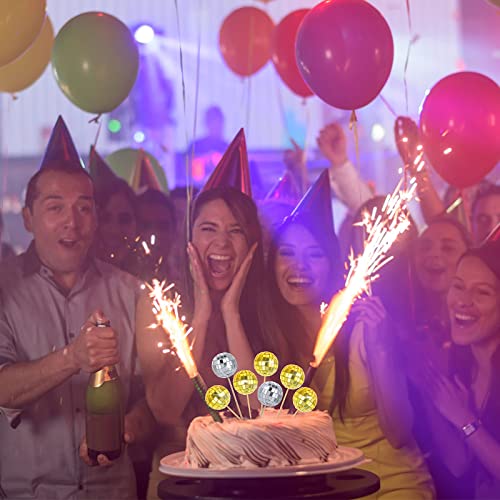 20 Pieces Disco Ball Cupcake Toppers Mini Disco Balls Happy Birthday Cake Topper 1970S Disco Ball Cake Decorations For Disco Theme Party 70S Theme Party Favor (10 Gold+10 Silver) #TOP6