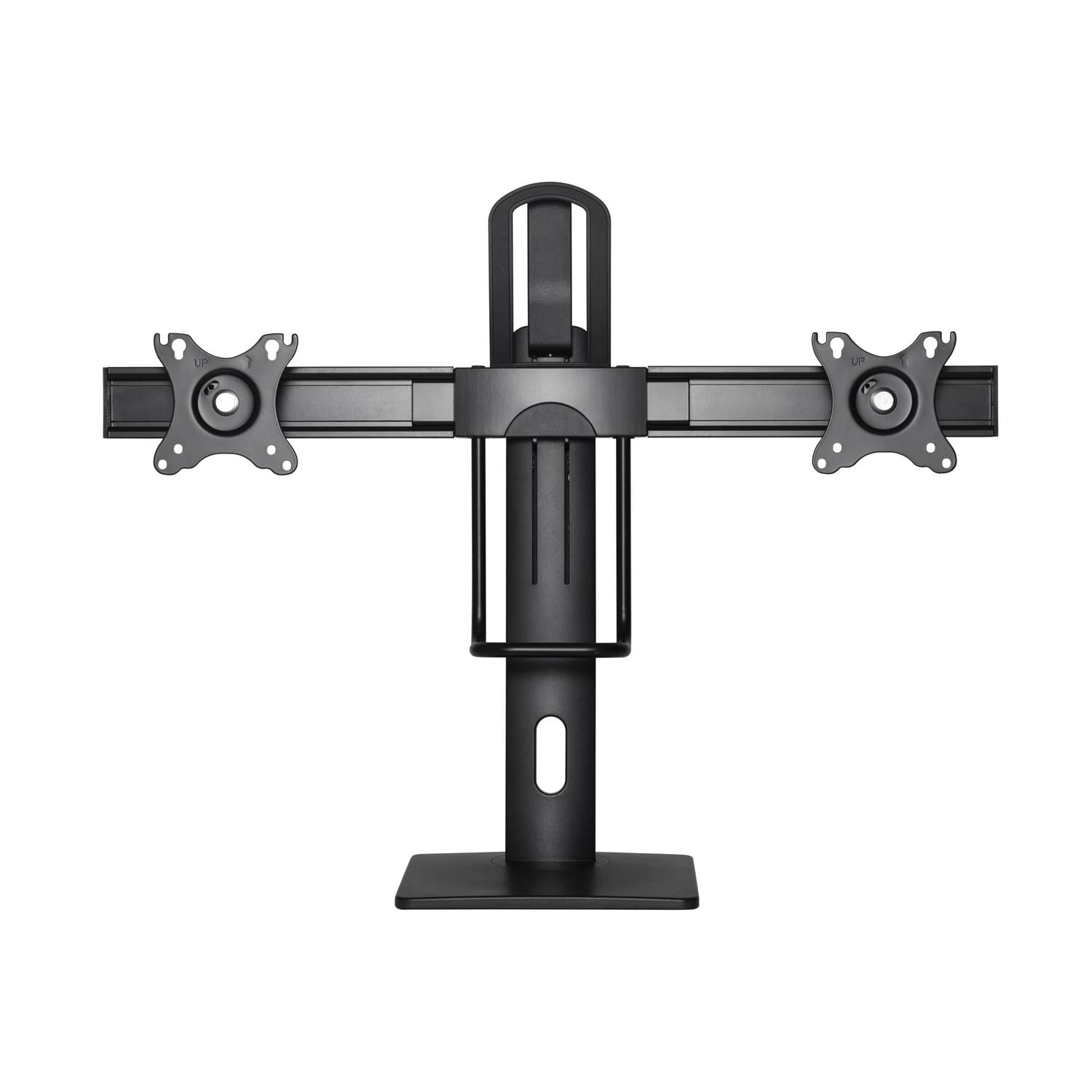 AISENS Soporte De Mesa Pro Contrapeso Giratorio E Inclinable Para 2 Monitores 6kg De 17-27P Negro