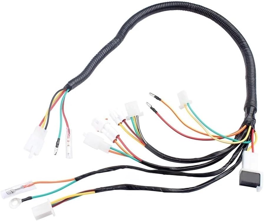 ‌Motorcycle Full Wiring Harness Fit For PW50 1983-2006 Models Complete Electrical Wire Loom Replacement