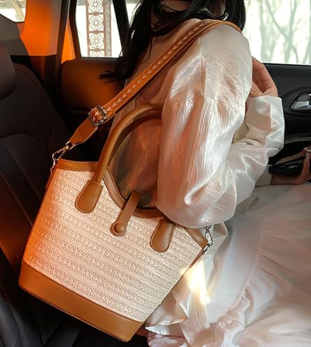 Image of Straw Crossbody Bags for Women Summer Straw Purses and Handbags Straw Hobo Bag for Travel Vacation