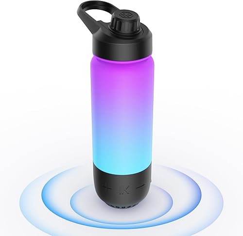 Miniatura 1 de ICEWATER Botella de agua inteligente 3 en 1, brilla para recordarte que te mantengas hidratado, altavoz Bluetooth y luces de baile, botella de agua