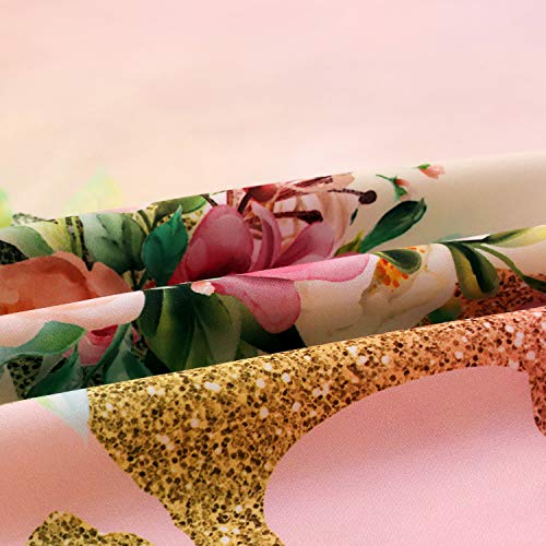 Deerhome Floral Unicorn Bedding Girls Unicorn Pink Roses Duvet Cover 3 Pieces Green Fantasy Glittery Horse Bed Set,Full Size #TOP3